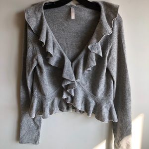 Aqua brand, grey cashmere sweater.